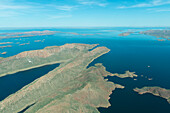 Luftaufnahme des Lake Argyle, Westaustraliens größtes, von Menschenhand geschaffenes Süßwasserreservoir in East Kimberley; Westaustralien, Australien