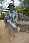 Statue of Sir Thomas Lipton at Lipton's Seat on Poonagala Hill, near the Dambatenne Tea Estate in the Hill Country; Dambatenne, Badulla District, Sri Lanka