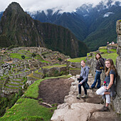A Mother And Daughters At Machu Picchu; Peru