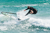 Windsurfing Off Punta Paloma; Tarifa Cadiz Andalusia Spain