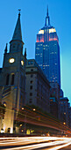 Empire State Building And Collegiate Reformed Church On Fifth Avenue; New York City New York United States Of America