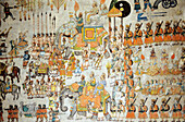 Indien, Rajasthan, Detail eines Freskos; Dungarpur, Juna Mahal Palast