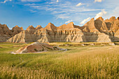 Badlands National Park In Golden Light; South Dakota United States Of America