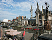 Die Graslei - einer der schönsten Plätze in der Altstadt von Gent; Gent Ost-Vlaanderen Belgien