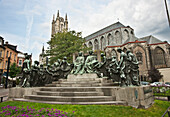 The Statue For The Brothers Van Eyck; Ghent Oost-Vlaanderen Belgium