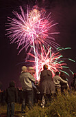 A Crowd Gathers To Watch Fireworks; South Shields Tyne And Wear England