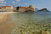 Beach Surrounding The Old Town Of Budva; Budva Montenegro