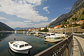 Boote in einer Bucht; Kotor Montenegro