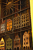 Metal Cut Out Picture Of Houses On A Window Frame In The Old Town; Chesky Krumlov Jihocesky Czech Republic