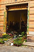 Flower Shop In The Old Town; Chesky Krumlov Jihocesky Czech Republic