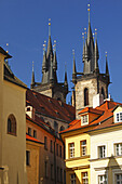 Spires Of Tyn Church In The Old Town Square Or Stare Mesto; Prague Czech Republic