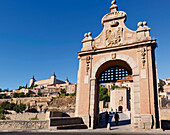 The Alcantara Bridge And The Alcazar Behind; Toledo Toledo Province Castilla-La Mancha Spain
