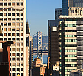 View Of Bay Bridge From Nob Hill On California Street; San Francisco California United States Of America