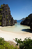 Die Landschaft der Insel Matinloc in der Nähe von El Nido und Corong Corong; Bacuit Archipel Palawan Philippinen