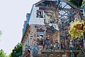 Mural On The Side Of A Building; Quebec City Quebec Canada