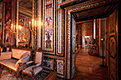 Schlafzimmer von Anna von Österreich im Schloss Fontainebleau, Fontainebleau, Seine-Et-Marne, Frankreich