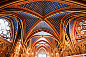 Decke der unteren Kapelle von La Sainte-Chapelle, Paris, Frankreich