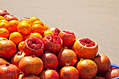 Pomegranate And Oranges For Sale; Istanbul Turkey