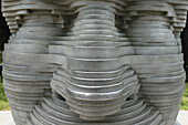 Nahaufnahme der Aluminiumstatue von Arthur Fiedler, Boston, Massachusetts, USA