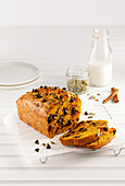 Pumpkin bread with seeds and chocolate chips
