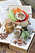 Natural remedies: celery powder, savory honey, galangal