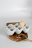 One egg in ceramic egg holder