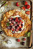 Filo pastry galette with ricotta and fresh berries