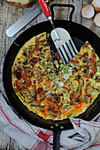 Omelette with mixed vegetables