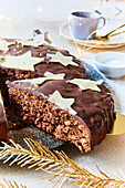 Almond-chocolate cake at Christmas