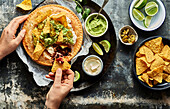 Vegetarian nacho pie