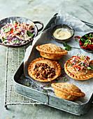 Pulled jackfruit pies with Asian slaw