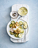 Cod gourmet fillet with zucchini and mashed potato