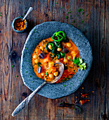 Chickpea and aubergine stew