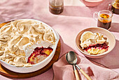 Queen of the Puddings (dessert with milk pudding, raspberry jam and meringue topping, England)
