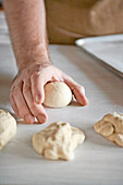 Shaping bagel dough