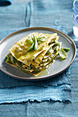 Lasagne mit Pesto und grünen Bohnen