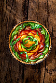 Colorful multi-vegetable tart