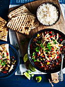 Chilli chicken and black bean stew