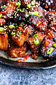 Pork belly cooked in the air fryer