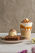 Caramel Macchiato and Brownie