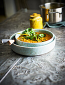 Spinach and lentil dahl