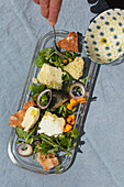Salad plate with gray cheese (Trentino, South Tyrol, Italy)