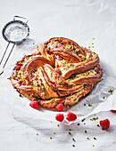 Yeast Wreaths with Raspberry and Pistachio