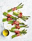 Asparagus with Prosciutto and Garlic Butter