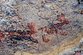 Mexiko, Baja California Sur, Sierra de San Francisco. Piktogramme an einer Felswand bei Rancho Naranja.