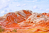 USA, Arizona, Vermilion Cliffs National Monument. Weiße Tasche, wirbelnde, mehrfarbige Formationen aus Navajo-Sandstein