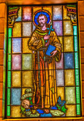 St. Francis of Assisi stained glass St. Augustine Cathedral, Tucson, Arizona. Founded 1776 Redone 1800's