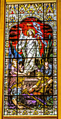 Christus der Sieger Auferstehung Glasmalerei Gesu Kirche, Miami, Florida. Erbaut in den 1920er Jahren. Glas von Franz Mayer.