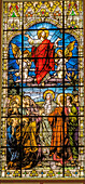 Jesus Ascension to Heaven stained glass Gesu Church, Miami, Florida. Built 1920's. Glass by Franz Mayer.