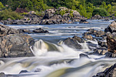 Usa, Maryland. Great Falls Overlook, Potomac River, Long Exposure of the Water of the Potomac